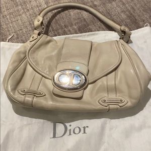 Christian Dior Beige Cream Leather Purse